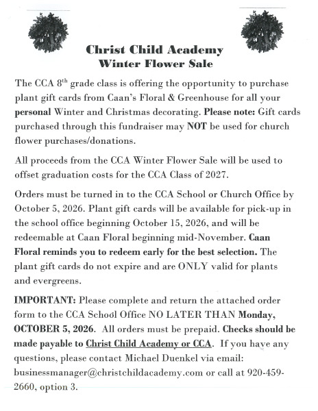 CCA Winter Flower Sale